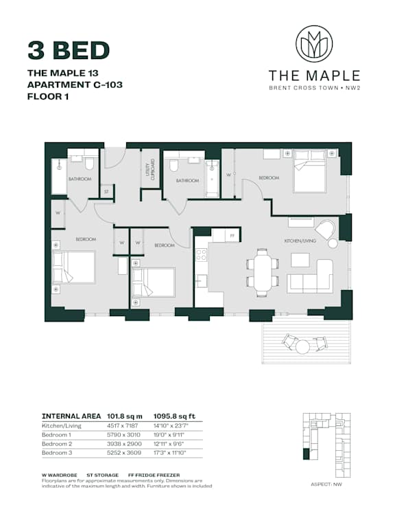 3 Bedroom Apartment - C3- The Maple13
