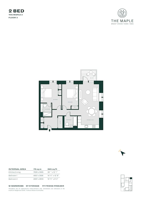 The Maple 2- 2 Bed- B3