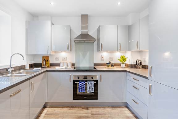 Contemporary Kitchen at The Hawkings Apartments, Huntingdon, Cambridgeshire, PE28 4LT