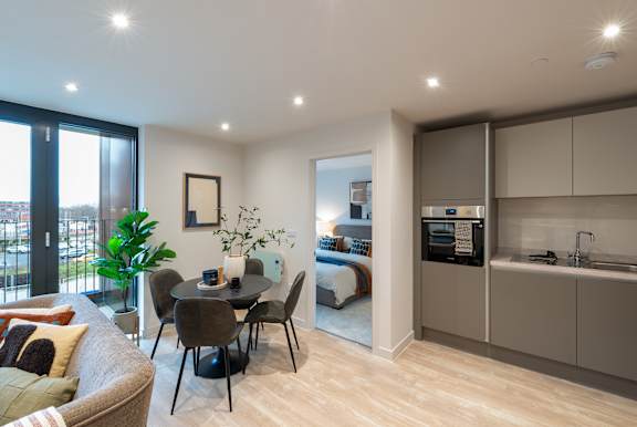 Living Area at Podium Apartments, Stretford, M16 0FR
