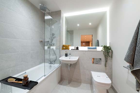 Primary Bathroom at Podium Apartments, Stretford, M16 0FR