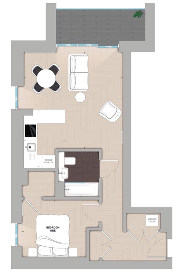 1 bed 1 bath at Alameda Apartments, Wembley