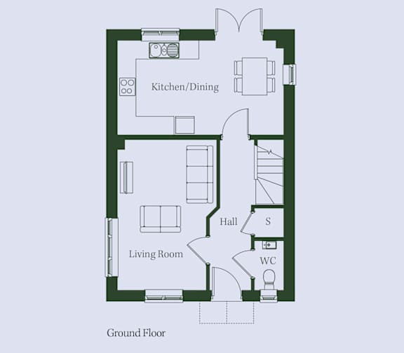 Bunting-Ground Floor Plan at Penny Green Apartments, St Neots, WINTRINGHAM, PE19 0AJ
