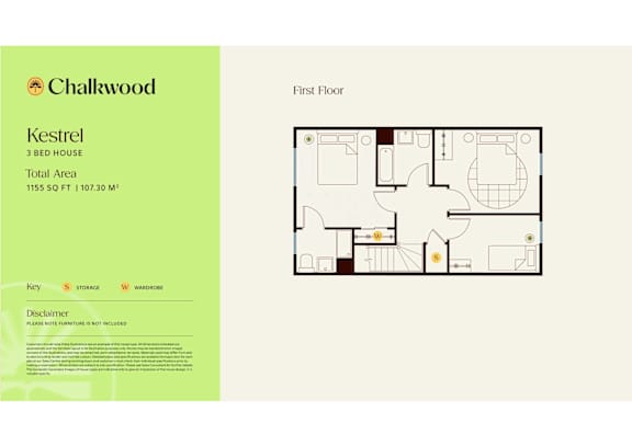 Kestral Floor Plan at Chalkwood Apartments, Ebbsfleet Valley