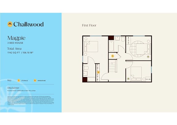 Magpie Floor Plan at Chalkwood Apartments, Ebbsfleet Valley