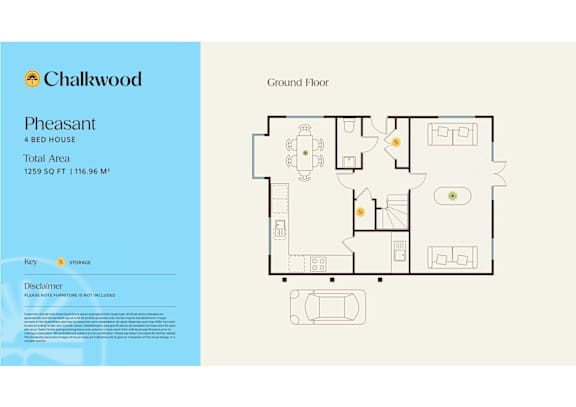 Pheasant Floor Plan at Chalkwood Apartments, Ebbsfleet Valley