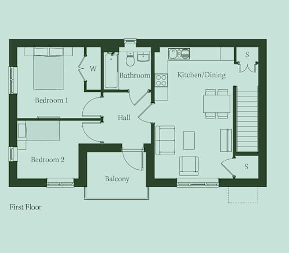 Coot Floor Plan at Penny Green Apartments