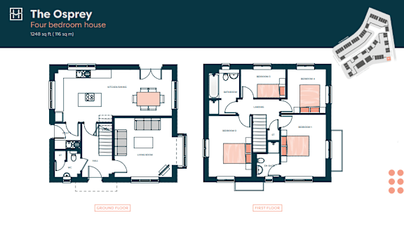 The Osprey Floor Plan at The Hawkings Apartments, Huntingdon, Cambridgeshire, PE28 4LT