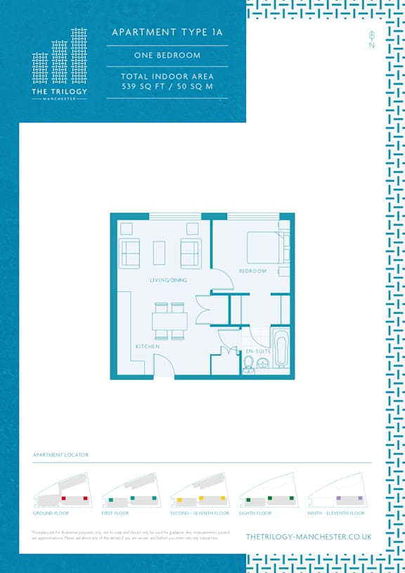 1 bed 1 bath at The Trilogy Apartments, Manchester