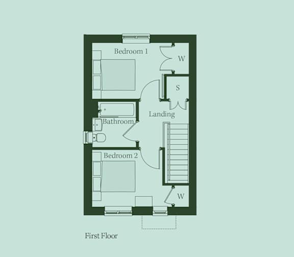 Goldfinch 1st Floor Plan at Penny Green Apartments, St Neots, WINTRINGHAM, PE19 0AJ