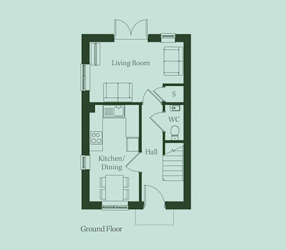Goldfinch-Ground Floor Plan at Penny Green Apartments
