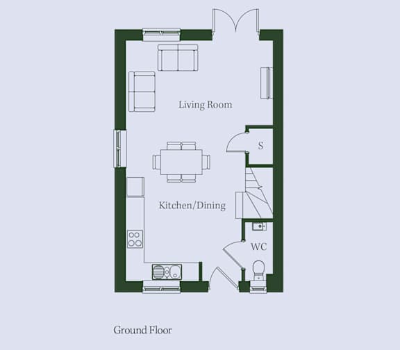 Grebe-Ground Floor Plan at Penny Green Apartments, St Neots, WINTRINGHAM, PE19 0AJ