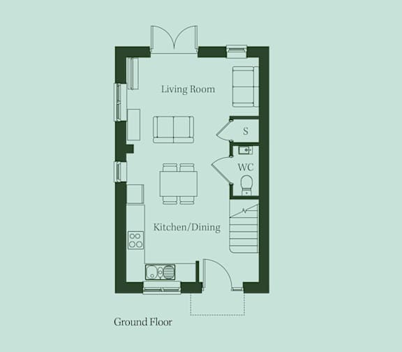 Kestrel-Ground Floor Plan at Penny Green Apartments, St Neots, WINTRINGHAM, PE19 0AJ