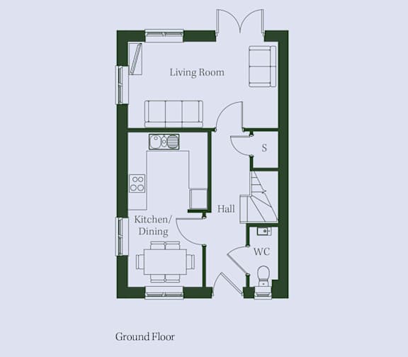 Linnet-Ground Floor Plan at Penny Green Apartments, St Neots, WINTRINGHAM, PE19 0AJ