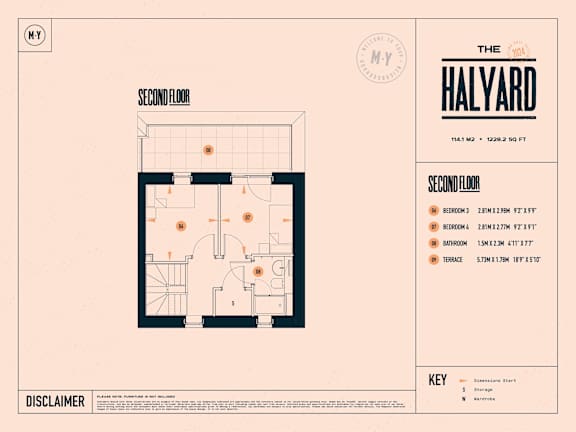 A floor plan for a building named The Halyard is displayed.