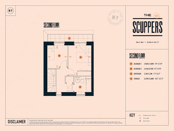 A floor plan for The Scuppers shows four bedrooms with their respective sizes.