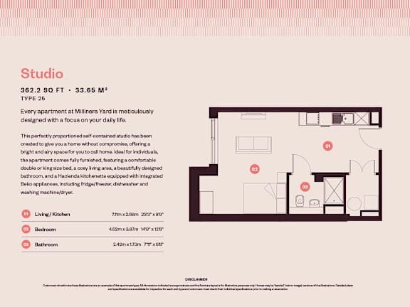 the floor plan of studio apartment
