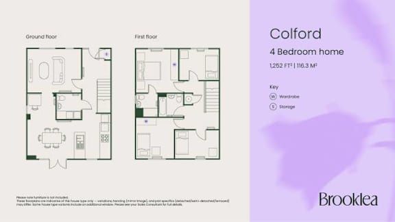 A floor plan of a 4 Bedroom home by Brooklea.