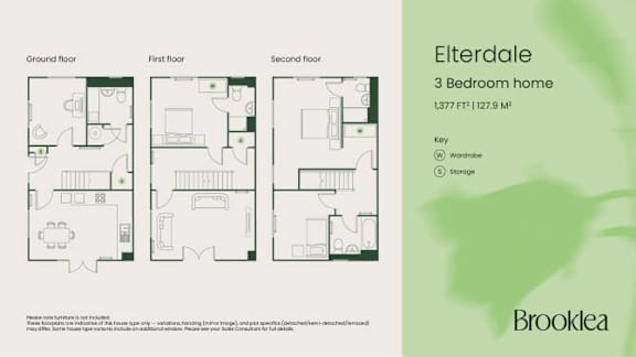 A floor plan for a 3 Bedroom home in Brooklea.