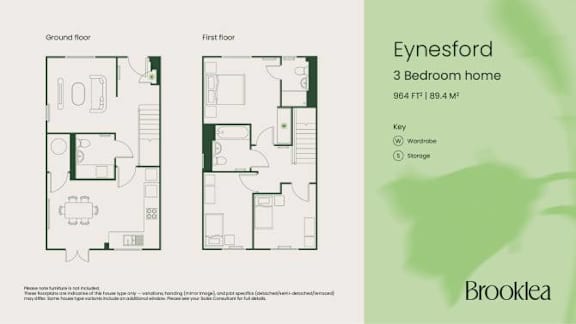 A floor plan of a 3 Bedroom home by Brooklea.