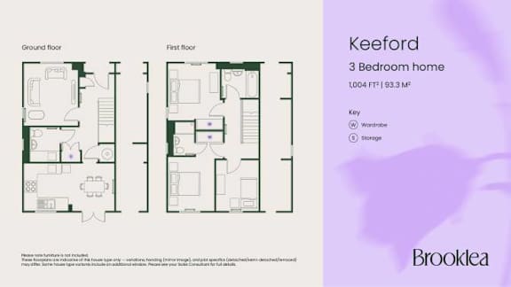 A floor plan for a 3 Bedroom home by Brooklea.