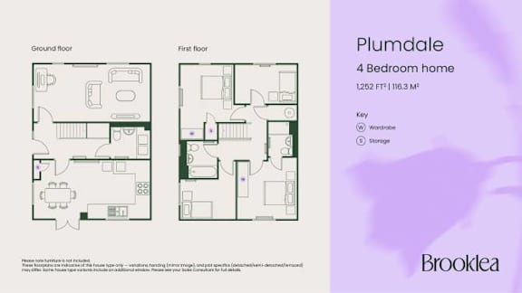 A 4 Bedroom home floor plan by Brooklea.