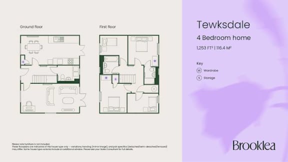 A 4 Bedroom home floor plan by Brooklea.