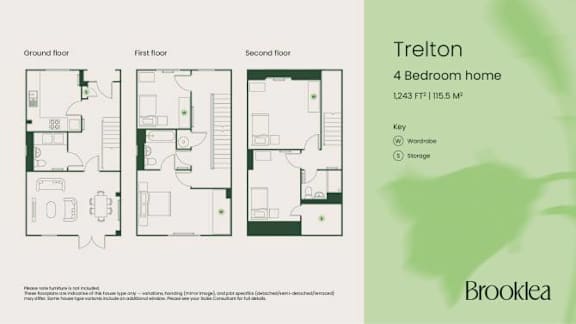 A floor plan for a 4 Bedroom home by Brooklea.