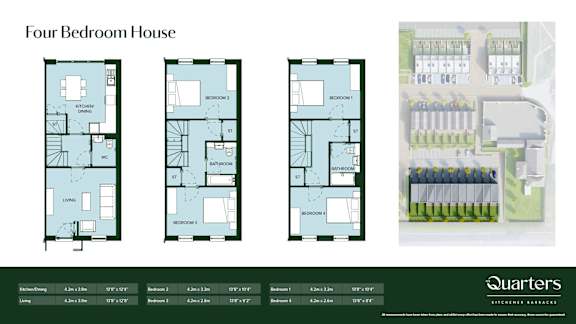 Four Bedroom House floor plan at The Quarters Apartments, Dock Road