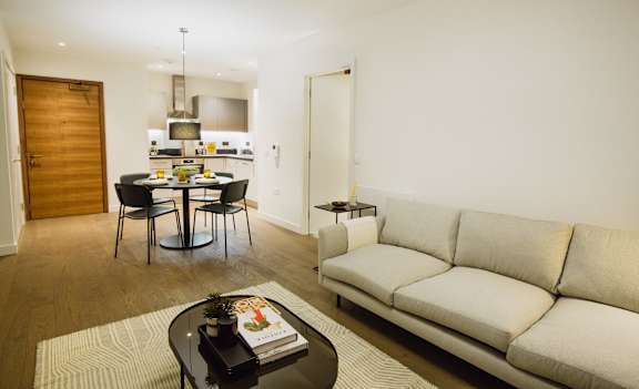 Living And Dining Living And Dining at Slate Yard Apartments, Salford, M3 5EX
