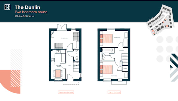 The Dunlin Floor Plan at The Hawkings Apartments, Huntingdon, Cambridgeshire, PE28 4LT