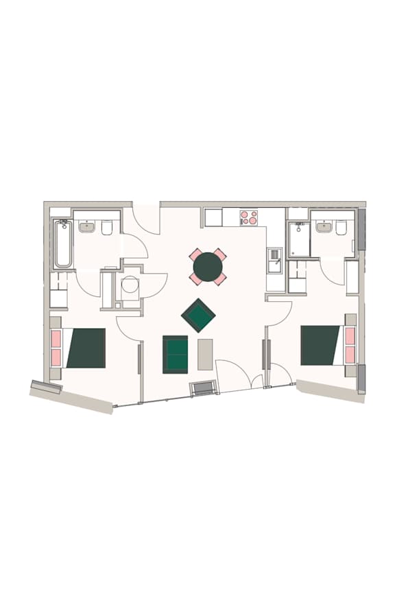 2 bed 2 bath 2 bed 2 bath at Vox Apartments, Manchester