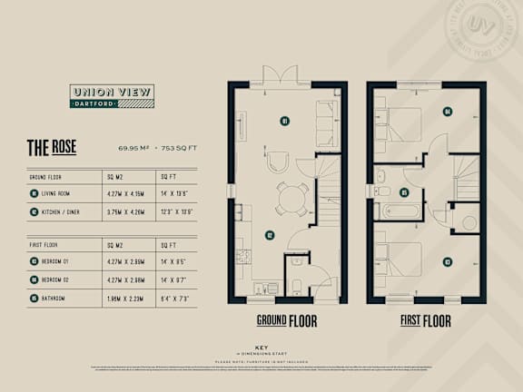 A floor plan for a property named