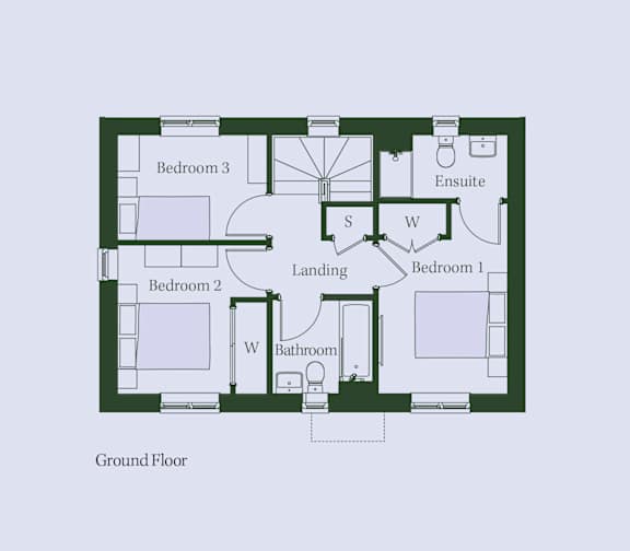 Wagtail-Ground Floor Plan at Penny Green Apartments