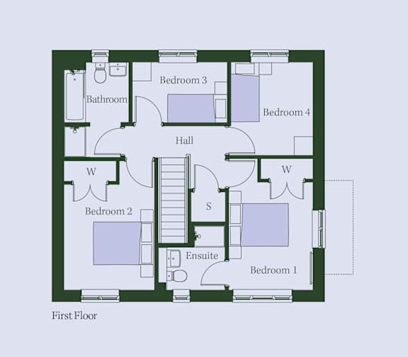 Wren-1st Floor Plan at Penny Green Apartments, St Neots, WINTRINGHAM, PE19 0AJ