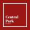 a red square with a white border and the words central park apartments