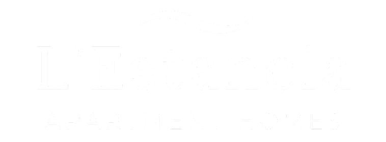 A logo for L'Estancia Apartment Homes.
