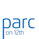 A blue and white logo with the text "parc on 12th".