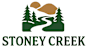 A logo with the text "STONEY CREEK" and a graphic of a mountain, trees, and a winding road.