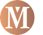 the logo for vm is shown in a brown circle with a white m on it