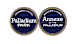 Two round badges with the words Palladium Park and Annexe at the Palladium.