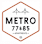 A logo for Metro apartments shows a pentagon shape with a black border and the words "Metro 77 & 85 Apartments" in the center.