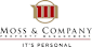 A logo for Moss & Company Property Management with the tagline "It's Personal".