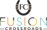 A logo with the words "Fusion Crossroads" and a horseshoe with stars around it.