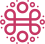 a repeating pattern of pink circles on a green background