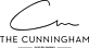 A logo with a cursive signature that says "The Cunningham" in white text on a green background.