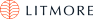 The image features the word "LITMORE" in black letters with a red leaf logo to the left.