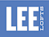 A blue background with the word "LEE" in large white letters.