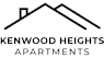 A black and white image of a house with the words "Kenwood Heights Apartments" written below it.