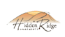 Hidden Ridge Apartments logo with a mountain in the background.